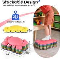 TOPNEW crab balance stepping stones for kids in bright colors, set of 6 - view 12