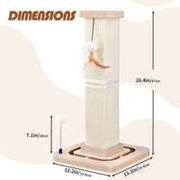 27" Cat Scratching Post, Sisal Cat Scratcher with Interactive Track Balls and Hanging Balls - image 2