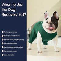 IECOii Dog Onesie for Surgery,Dog Surgery Suit Female Spay Recovery Suit for Medium Size Dog,Dog Recovery Suit Male Pet Abdominal Anti Licking Shirt,Dog Bodysuit Alternative to Cone E-Collar,M-Green