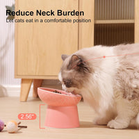 YauYik Small Raised Cat Bowls - PINK-2PC - image 2
