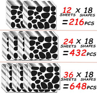 HIOHWEFH black adhesive felt circles, 12 sheets of dalmatian spot stickers - view 4