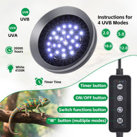 UVB Light for Reptiles with Dimming - Grey / 8W-Grey - image 2