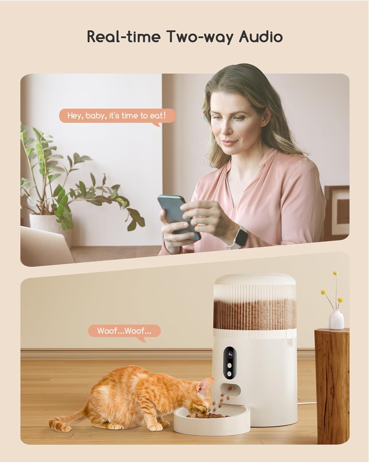 Automatic Cat Feeder with Camera, 3MP HD Video & Night Vision - 3MP Camera - image 4