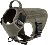 Tactical Dog Harness for Large Dogs, Reflective No Pull Dog Vest - Medium (Pack of 1) / Green