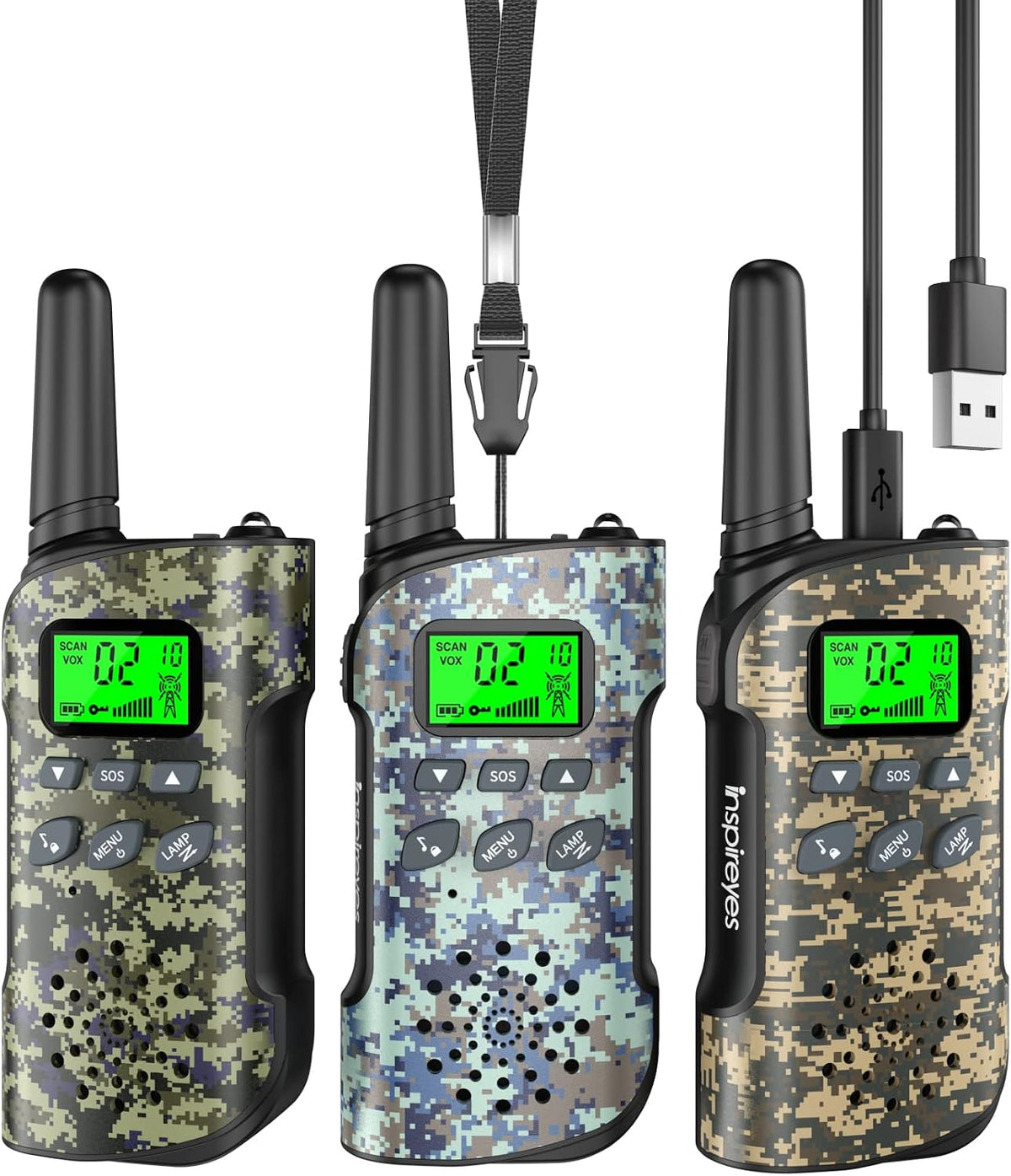 Inspireyes Kids Walkie Talkies - Mini Ranger / 3 Pack