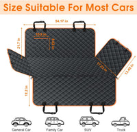 Waterproof Dog Car Seat Cover for Back Seat, Pet Hammock, L - Black,Orange / Small,Standard - image 2