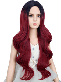 DUDUWIG long black wavy curly middle part wig for kids with wig cap - view 4
