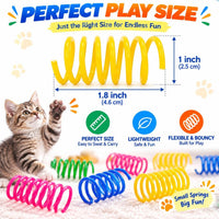 20-pack of colorful plastic cat spring toys for chasing and pouncing - view 2