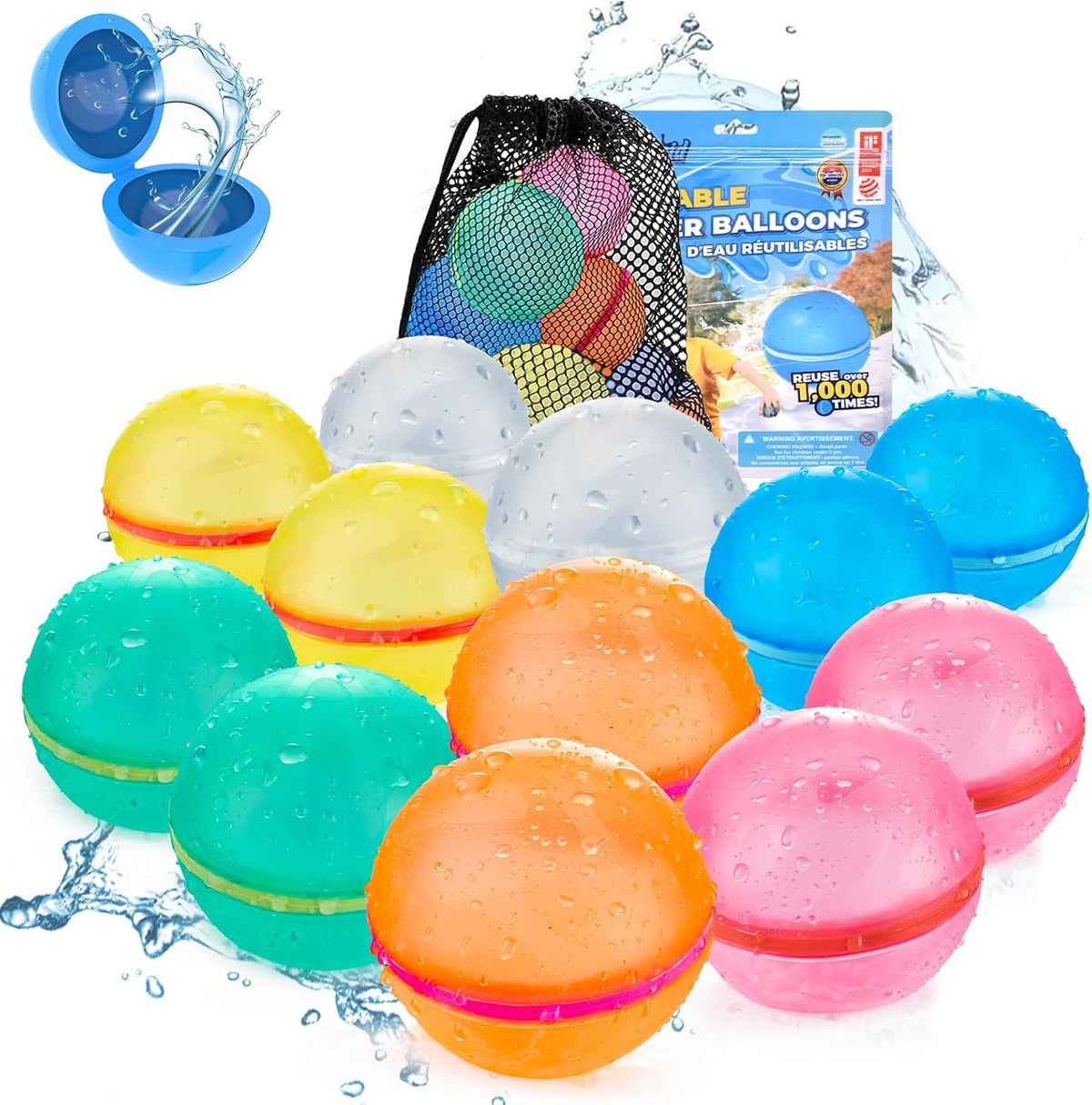 6 PCS Reusable Water Balloons - 12 Pcs