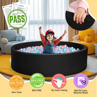 TRENDBOX Foam Ball Pit, 36" x 12" Indoor Soft Ball Pool for Kid，Light Grey – Fun for Kids & Family - Black / 130CM - image 2