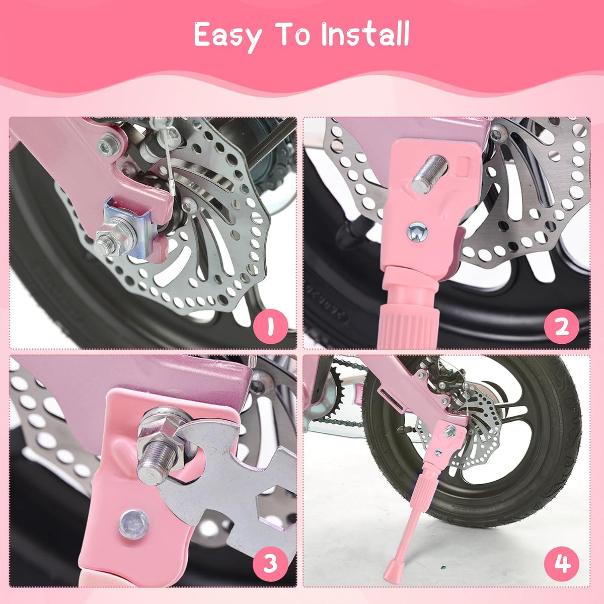 Kids Bike Kickstand Fits 12 14 16 18 20 Inch Bicycles - Pink / For 14 inch wheel - image 3