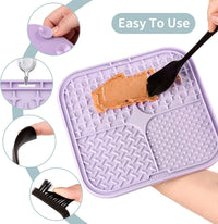 Coomazy Lick Mat for Dogs Cat Slow Feeder Lick Mat with Suction Cups - BLUE+PURPLE - image 3