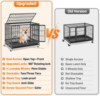 Homey Pet 37 inch heavy duty stackable dog crate with wheels and steel frame - view 2