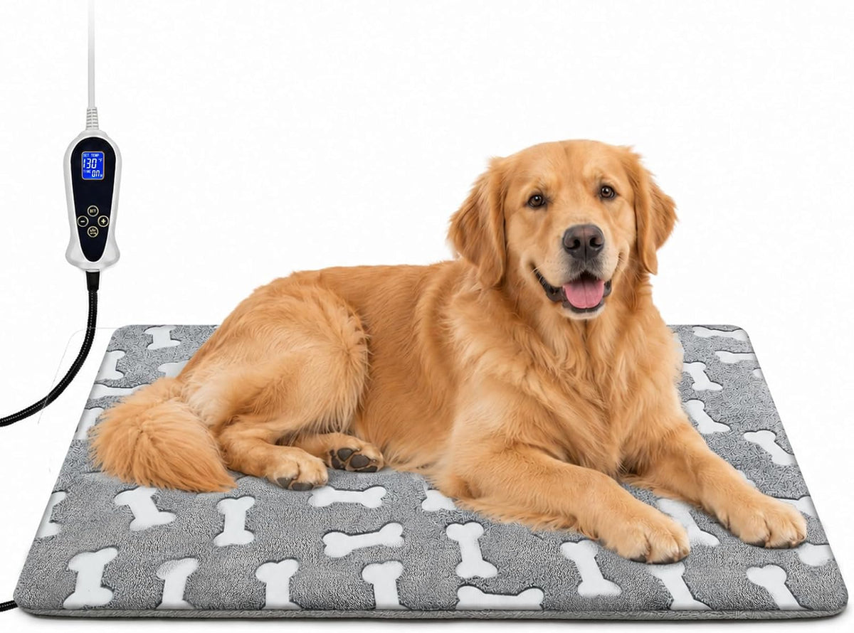 Large Dog Heating Pad 34×21in Obtained MET&UL Dual Certification-Gray – Essentials for Dogs - Gray / 47x30 in
