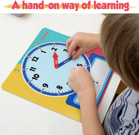 Large Magnetic Dry Erase Learning Clock for Kids Learn to Tell Time - Rainbow - image 2