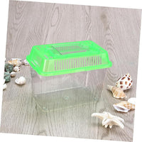 Betta Fish Tank LED Fish Tank Plastic Aquarium Gallon Fish Bowl Small Betta Tank Fish Box with Portable Goldfish Bowl Frog Suite Travel Green Portable Fish Tank Travel