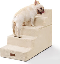 Dog Stairs for Small Dogs & Cats - Beige / 5-Step 22.6" H