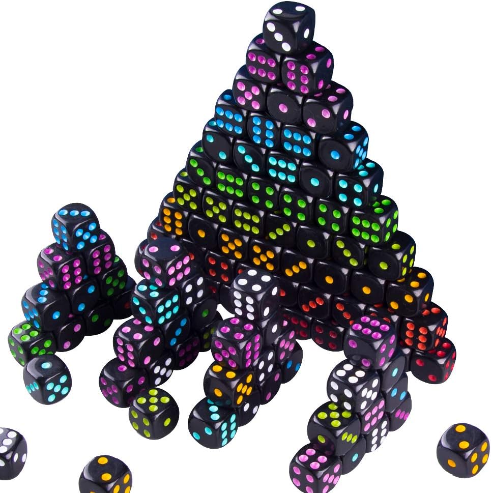 AUSTOR 100 Pcs 6 Sided Game Dice Set - 100 Pieces Round D - image 4