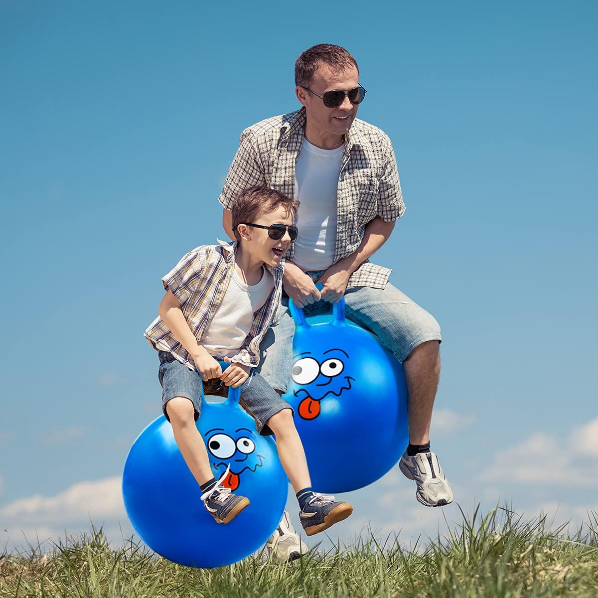 U&C Planet Hopper Ball, 18In Bouncy Ball with Handle for Kids Ages 3-6 – Fun for Kids & Family - 7-12 Years / Blue Ghostface - image 3