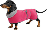 Dachshund Sweaters, Dachshund Coat Perfect Dog Winter Coat with Padded Fleece Lining - X-Small / Pink