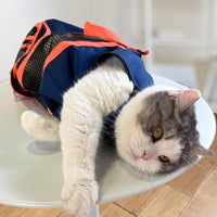 Cinf Cat Restraint Grooming Bag - L Size–Fits large breed cats (12–18 lbs) / Navy Blue - image 4