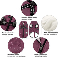 Aiboria Dog Jackets Coat for Winter Windproof Waterproof Skiing Dog - Violet / Large - image 2
