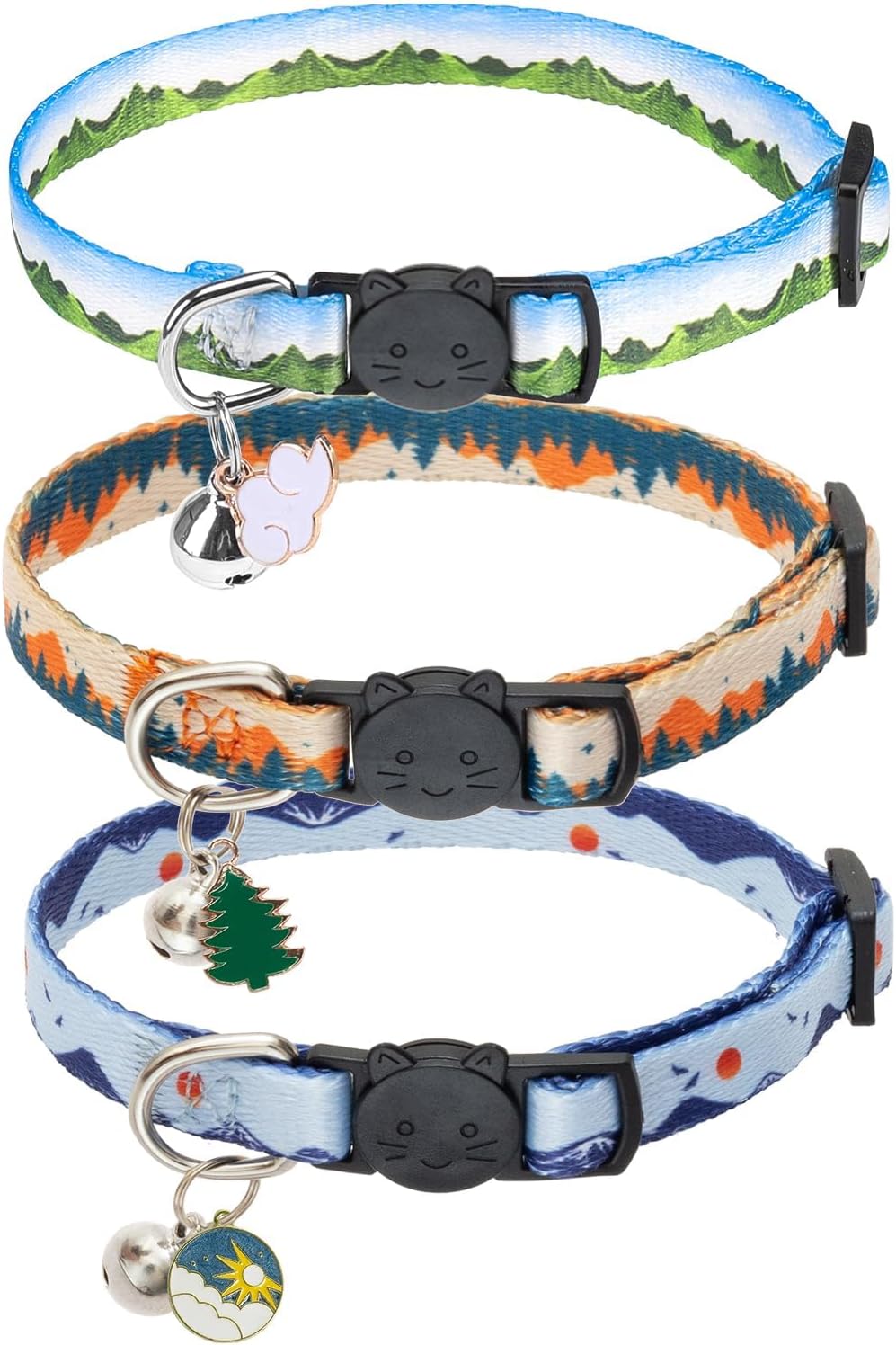 Breakaway Cat Collars with Bell - Mountains