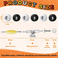 Jexine fingerboard kit with 6 sets of colorful trucks, wheels, screws and screwdrivers - view 10