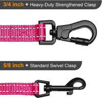 6FT Reflective Dog Leash for Small Medium Dogs, 5/8" Width - Hot Pink / 3/4''x 6 FT - image 4