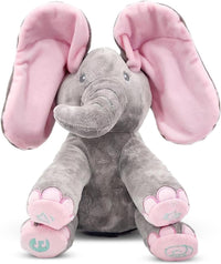 Dimple Kaia Peek-A-Boo Elephant, Interactive Singing Plush Toy - Pink Elephant