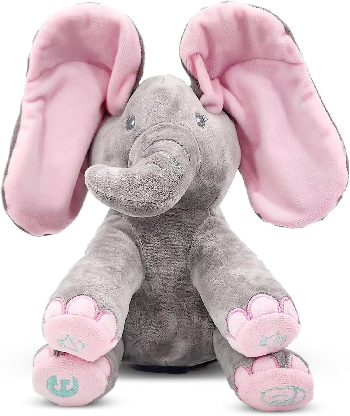 Dimple Kaia Peek-A-Boo Elephant, Interactive Singing Plush Toy - Pink Elephant