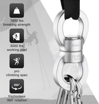 Black Swing Swivel, 30 KN Safest Rotational Device Hanging Accessory – Fun for Kids & Family - 35 KN / Silver - image 2