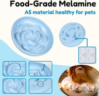 Slow Feeder Bowl for Cats and Small Dogs - 3 Pack - White+Blue+Green / 6.3''W x 1.5''H - image 3