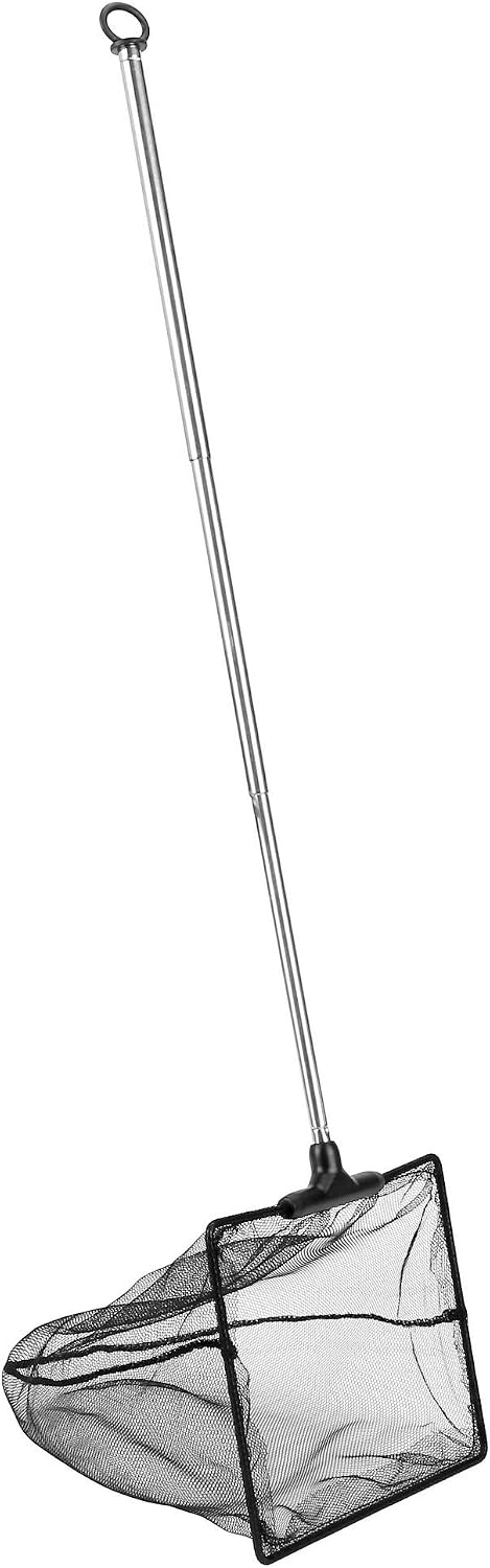 Aquarium Fish Net with Extendable Stainless Steel Long Handle Fine - Large