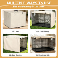 Dog Kennel Cover, Dog Crate Cover 48 Inch for Wire Dog Cages - 42.0"L x 28.0"W x 30.0"H / Beige - image 4