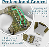 BARKBAY Dog Harness No Pull with ID Tag Pocket - Heavy Duty, Reflective, Easy Control for Large Dogs(Camo,L)