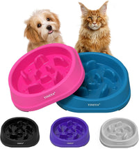 YINEYA Slow Feeder Dog Bowl for Medium Dogs - Small / A - DarkBlue & RoseRed