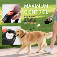 TUG Monochrome 360° Tangle-Free Retractable Dog Leash - Black/Orange / Large, 16 ft - image 4