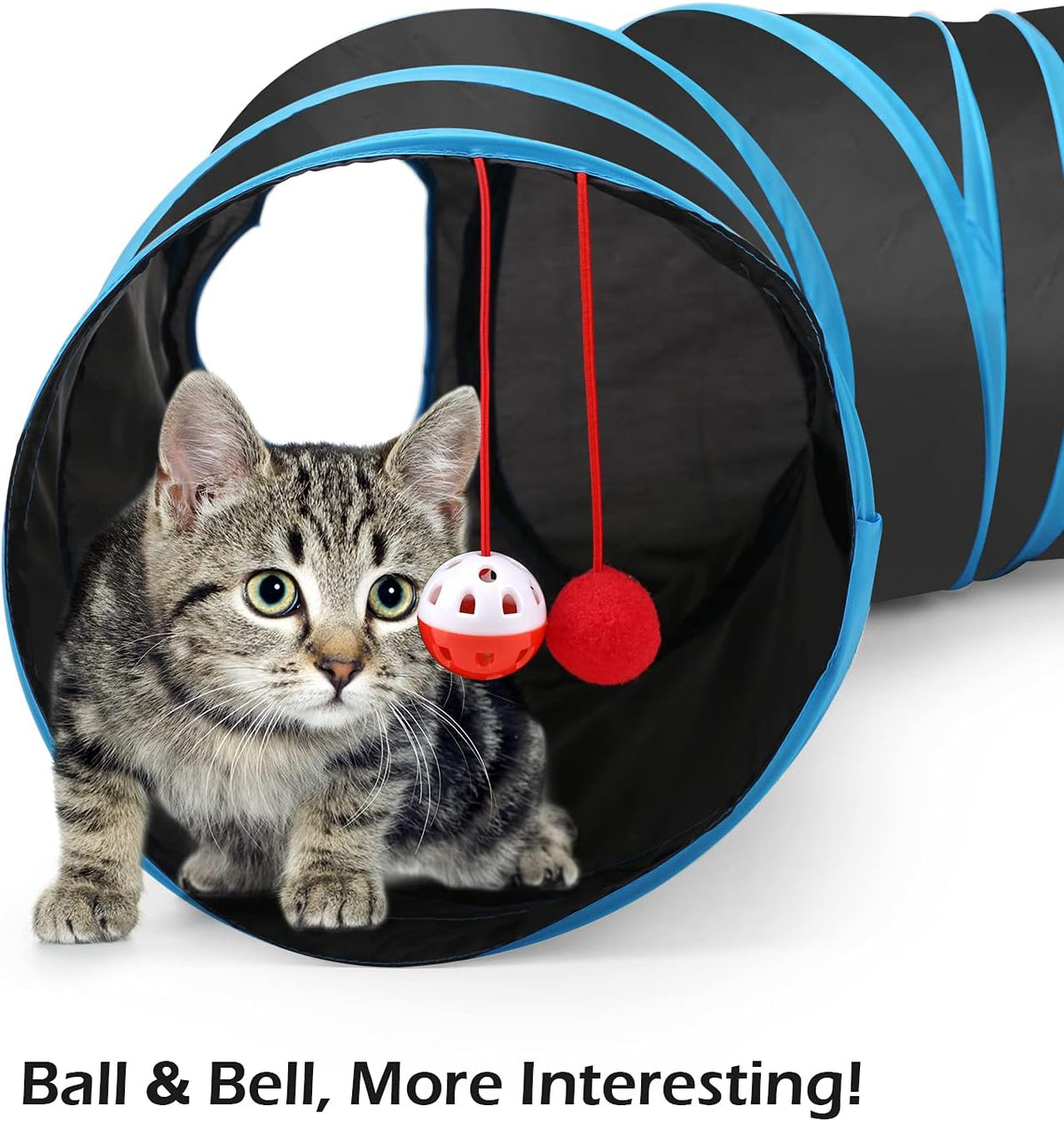 Pawaboo Cat Tunnel, Cat Tunnels for Indoor Cats - Blue / S Way - image 4