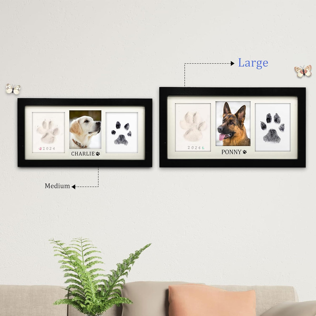 MYPAWLETS Paw Print Frame Kit, Dog/Cat Pawprints Keepsake - Extra Large-Black - image 3