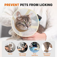 Cat Cone Collar Soft- Adjustable Comfortable Air Mesh Recovery Cone After Surgery to Stop Licking and Scratch, Alternative to Plastic Elizabethan Collar for Cat, Whiskers Freedom (Brown, XS)