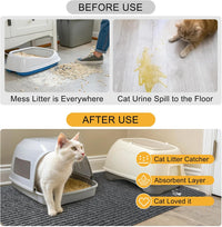 Cat Litter Mat, 20" x 28" Litter Trapping Mat, Waterproof – Daily Care for Cats - Grey / 20x28 Inch (Pack of 1) - image 3