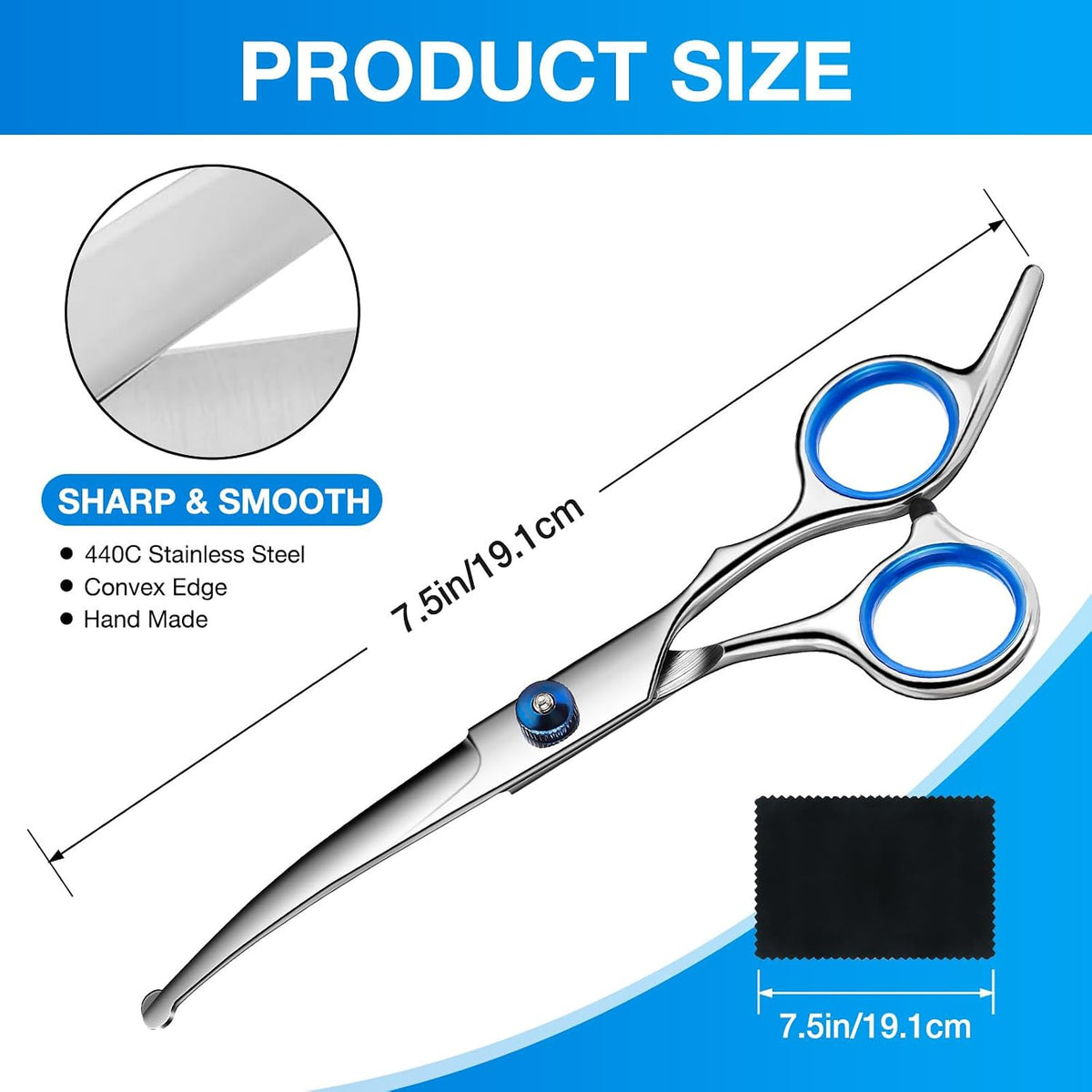 Dog Grooming Scissors Curved Shears Set Rounded Trimming Scissors - image 2