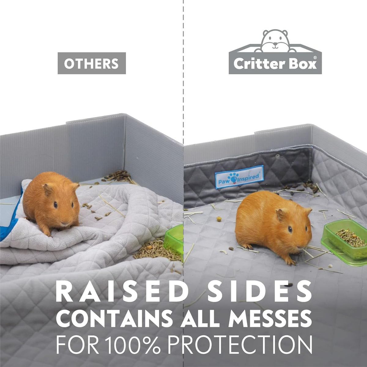 Paw Inspired Critter Box Cage Liner, Raised Sides, C&C 2x4 – Daily Care for Small Pets - Midwest - image 2