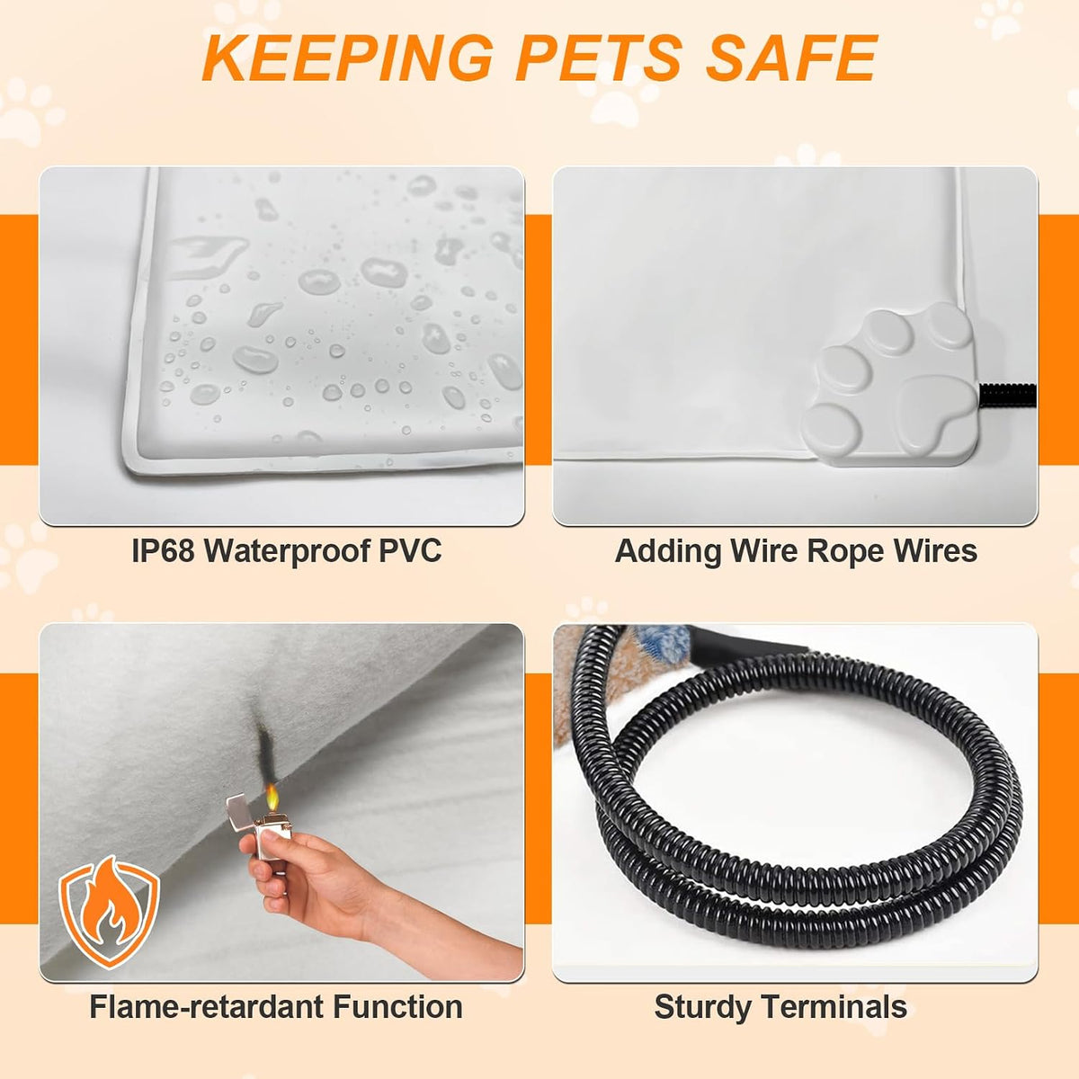 Large Dog Heating Pad 36x24 in with Normally Open Function – Essentials for Dogs - Yellow / 36 x 24 in - image 3
