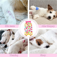 Dog recovery suit onesie for female dogs after spay surgery, sizes S to XL, patterned - view 2