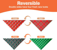 Pink Dog Bandanas Girl Large 2PCS, Summer Spring Plaid Scarf – Essentials for Dogs - Xmas-25Ag-cartoon / X-Large - image 4