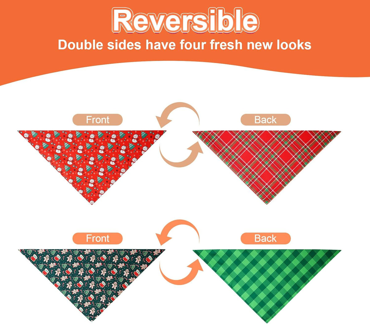 Pink Dog Bandanas Girl Large 2PCS, Summer Spring Plaid Scarf – Essentials for Dogs - Xmas-25Ag-cartoon / X-Large - image 4