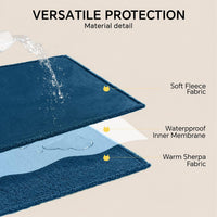Waterproof Pet Blanket, Liquid Pee Proof Dog Blanket for Sofa Bed Couch, Reversible Sherpa Fleece - S (40" x28") / Dark Blue-thicken - image 4