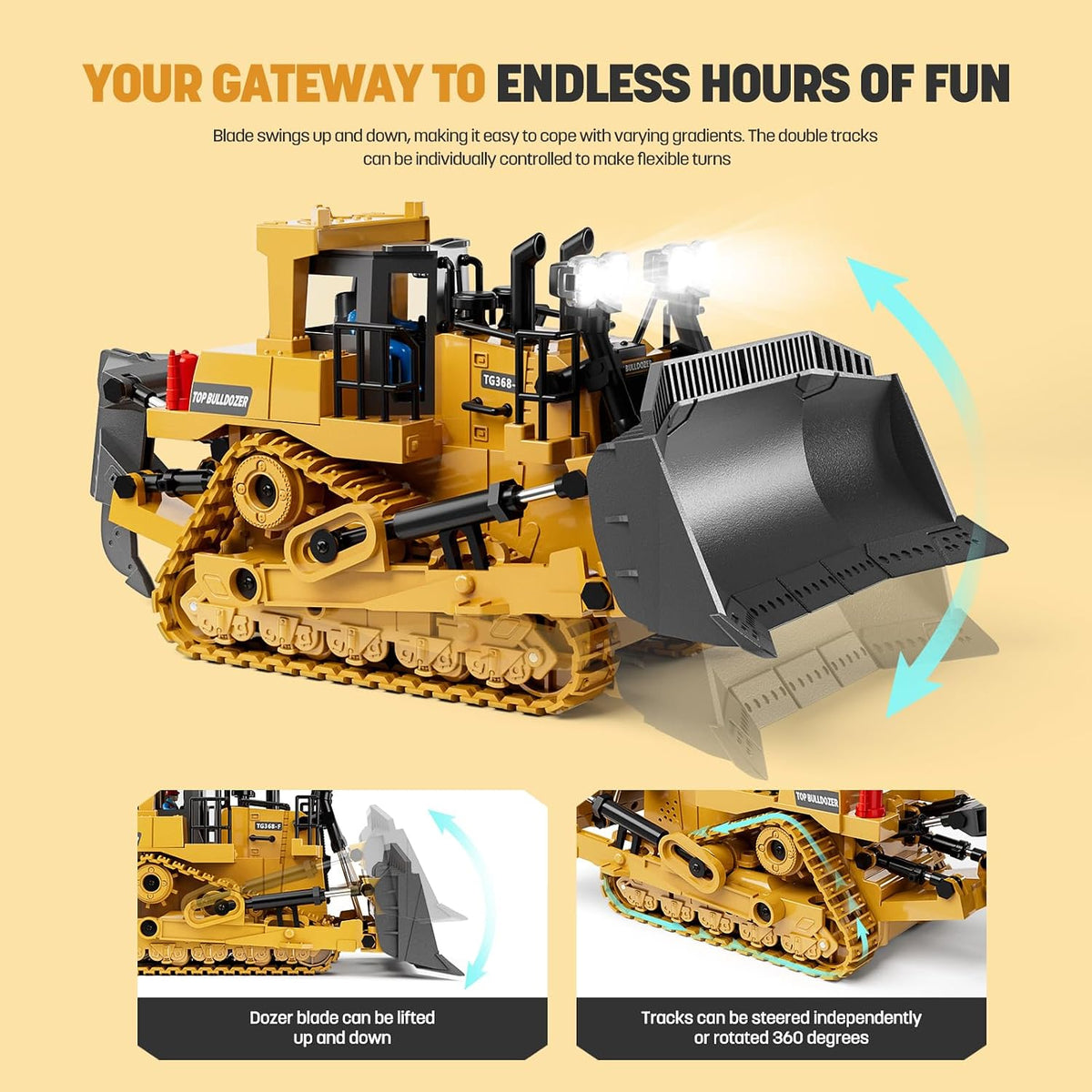 KIDMARKT Remote Control Excavator Toy for Boys - Bulldozer - image 4